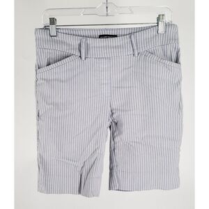 Hilary‎ Radley Women's Mid-Rise Bermuda Shorts White & Navy Stripe Size M